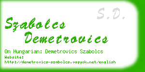 szabolcs demetrovics business card